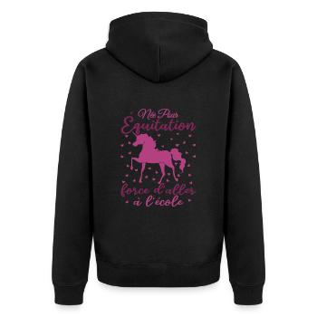 Née Pour équitation Force d'aller à l'école cadeau - Veste à capuche bio Premium Unisexe - noir - Dos - Nico (187cm)
