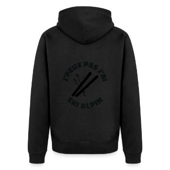 Je Peux Pas J'ai Ski Alpin | Humour Sport - Veste à capuche bio Premium Unisexe - noir - Dos - Nico (187cm)