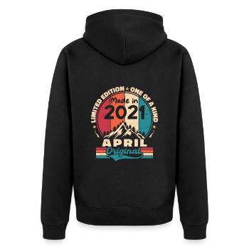 Les légendes sont nées en avril 2021 Cadeau - Veste à capuche bio Premium Unisexe - noir - Dos - Nico (187cm)