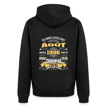 Les légendes sont nées en Août 1996 | vintage - Veste à capuche bio Premium Unisexe - noir - Dos - Nico (187cm)