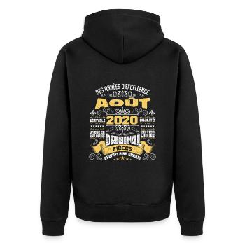 Les légendes sont nées en Août 2020 | vintage - Veste à capuche bio Premium Unisexe - noir - Dos - Nico (187cm)