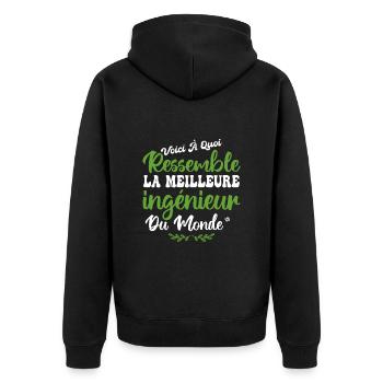 Voici A Quoi Ressemble La Meilleure Ingénieur - Veste à capuche bio Premium Unisexe - noir - Dos - Nico (187cm)