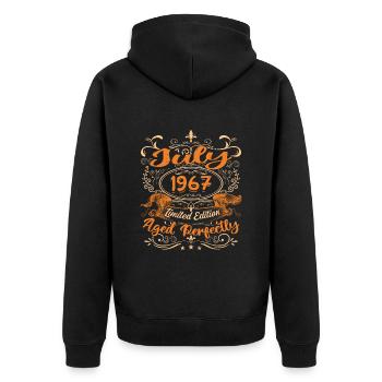 Juillet 1967 Anniversaire Idée Cadeau Vintage 1967 - Veste à capuche bio Premium Unisexe - noir - Dos - Nico (187cm)