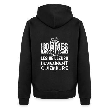 Les meilleurs deviennent cuisiniers - Veste à capuche bio Premium Unisexe - noir - Dos - Nico (187cm)