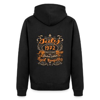 July 1972 Anniversary Vintage Gift Idea 1972 - Unisex Premium Organic Zip Hoodie - black - Back - Nico (187cm)