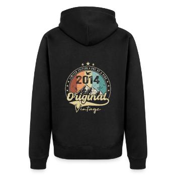 Original Vintage 2014 limited edition 2014 - Unisex Premium Organic Zip Hoodie - black - Back - Nico (187cm)