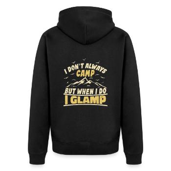 I don't always camp, but when I do, I Glamp - Veste à capuche bio Premium Unisexe - noir - Dos - Nico (187cm)