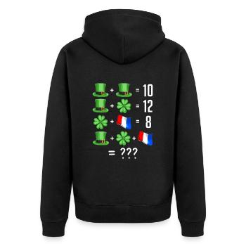 st patrick's day france humour - Veste à capuche bio Premium Unisexe - noir - Dos - Nico (187cm)