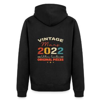 Mars 2022 anniversaire 2022 légendes Mars - Veste à capuche bio Premium Unisexe - noir - Dos - Nico (187cm)