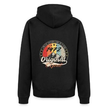 April 1972 Birthday Gift April 1972 Vintag - Unisex Premium Organic Zip Hoodie - black - Back - Nico (187cm)