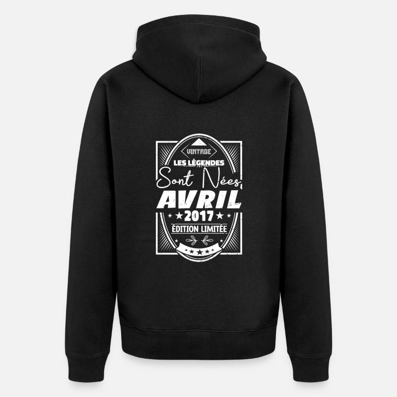Avril 2017 - Veste à capuche bio Premium Unisexe - noir
