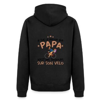 Papa cycliste cyclisme Bébé Nourrisson Naissance - Veste à capuche bio Premium Unisexe - noir - Dos - Nico (187cm)