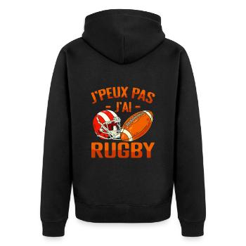 Je Peux Pas J'ai Rugby - Veste à capuche bio Premium Unisexe - noir - Dos - Nico (187cm)
