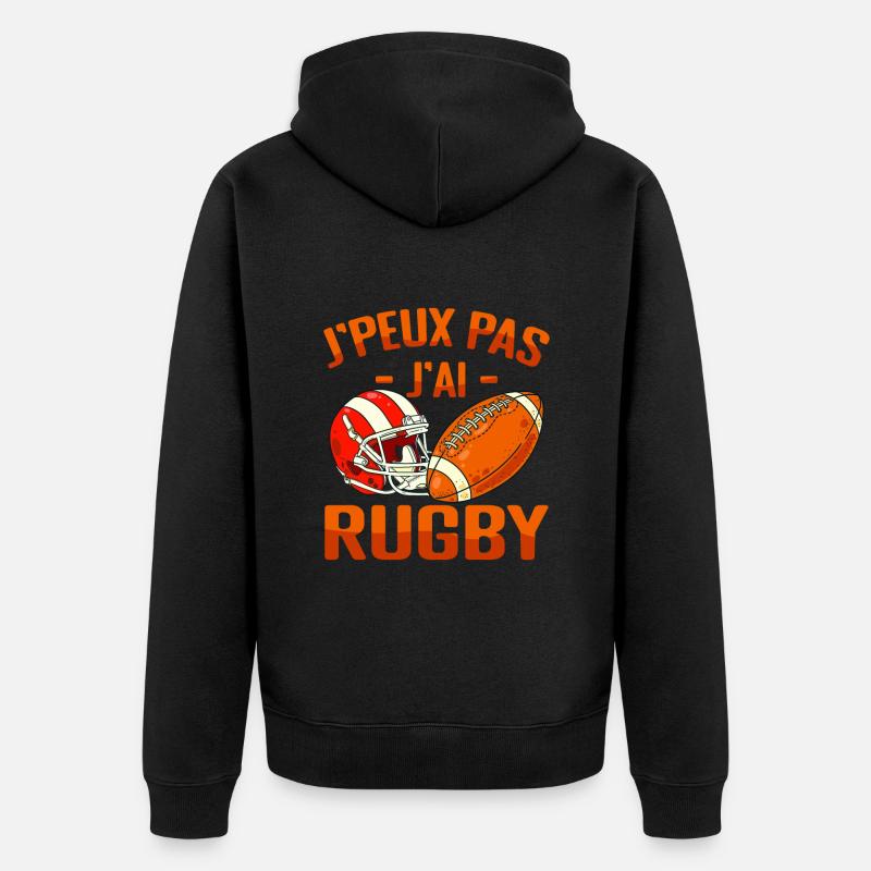 Je Peux Pas J'ai Rugby - Veste à capuche bio Premium Unisexe - noir
