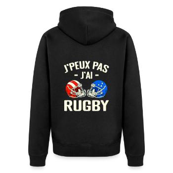 J'peux Pas J'ai Rugby - Veste à capuche bio Premium Unisexe - noir - Dos - Nico (187cm)