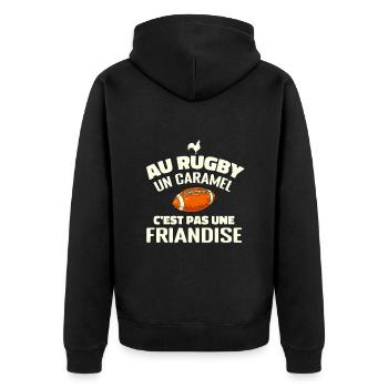 Rugby Humour, Passionné de Rugby, Fan de Rugby - Veste à capuche bio Premium Unisexe - noir - Dos - Nico (187cm)