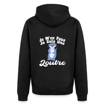 Je M'en Fous Je Suis Une Loutre - Veste à capuche bio Premium Unisexe - noir - Dos - Nico (187cm)