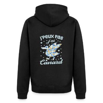 J'peux Pas J'ai Canard - Veste à capuche bio Premium Unisexe - noir - Dos - Nico (187cm)
