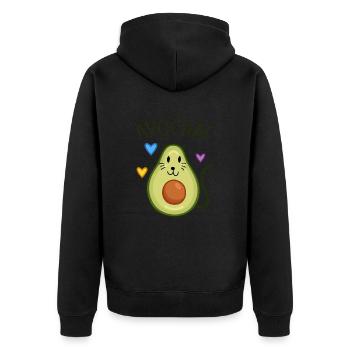 Avochat - Unisex Premium Bio Zip Hoodie - Schwarz - Hinten - Nico (187cm)
