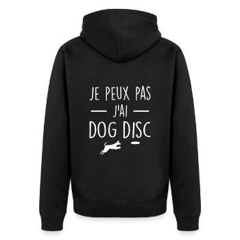 Je Peux Pas J'ai Disc Dog - Veste à capuche bio Premium Unisexe - noir - Dos - Nico (187cm)