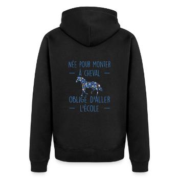 Amoureuse Des Chevaux | Cadeau Cavalière Cheval - Veste à capuche bio Premium Unisexe - noir - Dos - Nico (187cm)