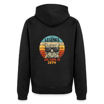 Les légendes sont nées en 1974 Anniversaire Cadeau - Veste à capuche bio Premium Unisexe - noir - Dos - Nico (187cm)