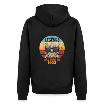 Les légendes sont nées en 1952 Anniversaire Cadeau - Veste à capuche bio Premium Unisexe - noir - Dos - Nico (187cm)