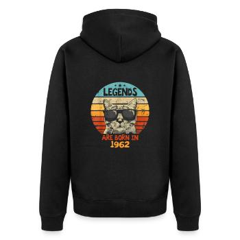Les légendes sont nées en 1962 Anniversaire Cadeau - Veste à capuche bio Premium Unisexe - noir - Dos - Nico (187cm)