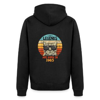 Les légendes sont nées en 1965 Anniversaire Cadeau - Veste à capuche bio Premium Unisexe - noir - Dos - Nico (187cm)