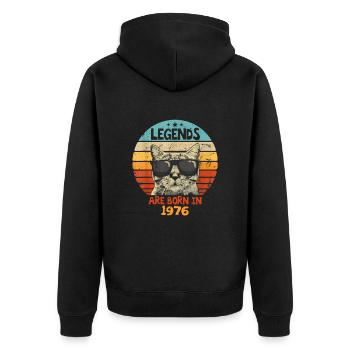 Les légendes sont nées en 1976 Anniversaire Cadeau - Veste à capuche bio Premium Unisexe - noir - Dos - Nico (187cm)