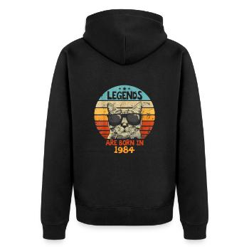 Les légendes sont nées en 1984 Anniversaire Cadeau - Veste à capuche bio Premium Unisexe - noir - Dos - Nico (187cm)