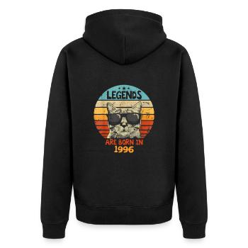 Les légendes sont nées en 1996 Anniversaire Cadeau - Veste à capuche bio Premium Unisexe - noir - Dos - Nico (187cm)