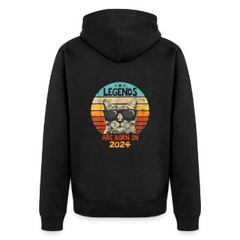 Les légendes sont nées en 2024 Anniversaire Cadeau - Veste à capuche bio Premium Unisexe - noir - Dos - Nico (187cm)