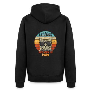 Les légendes sont nées en 1989 Anniversaire Cadeau - Veste à capuche bio Premium Unisexe - noir - Dos - Nico (187cm)