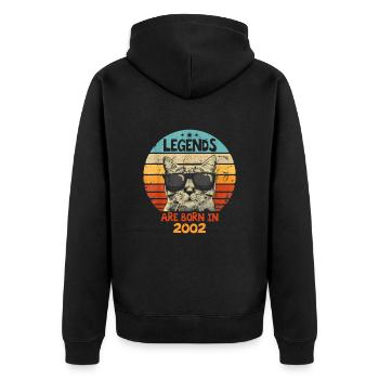 Les légendes sont nées en 2002 Anniversaire Cadeau - Veste à capuche bio Premium Unisexe - noir - Dos - Nico (187cm)