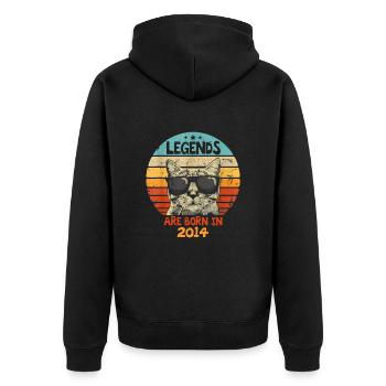 Les légendes sont nées en 2014 Anniversaire Cadeau - Veste à capuche bio Premium Unisexe - noir - Dos - Nico (187cm)