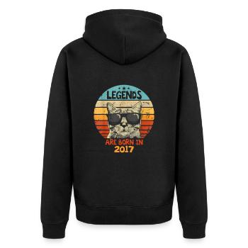 Les légendes sont nées en 2017 Anniversaire Cadeau - Veste à capuche bio Premium Unisexe - noir - Dos - Nico (187cm)