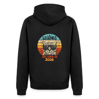 Les légendes sont nées en 2006 Anniversaire Cadeau - Veste à capuche bio Premium Unisexe - noir - Dos - Nico (187cm)