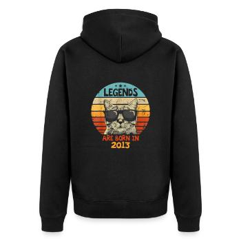 Les légendes sont nées en 2013 Anniversaire Cadeau - Veste à capuche bio Premium Unisexe - noir - Dos - Nico (187cm)