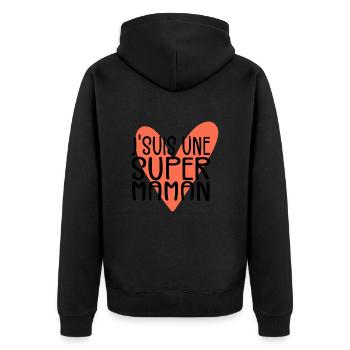 Je suis Une Super Maman | Fête Des Mères - Veste à capuche bio Premium Unisexe - noir - Dos - Nico (187cm)