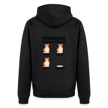 Éducation Chien Entraînement Du Golden Retriever - Veste à capuche bio Premium Unisexe - noir - Dos - Nico (187cm)