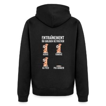 Éducation Chien Entraînement Du Golden Retriever - Veste à capuche bio Premium Unisexe - noir - Dos - Nico (187cm)