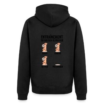 Éducation Chien Entraînement Du Golden Retriever - Veste à capuche bio Premium Unisexe - noir - Dos - Nico (187cm)