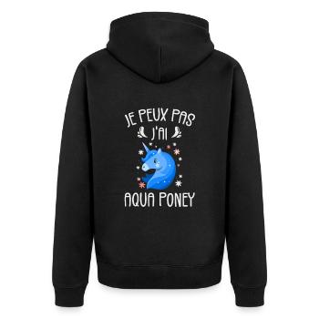 Je Peux Pas J'ai Aqua Poney - Veste à capuche bio Premium Unisexe - noir - Dos - Nico (187cm)