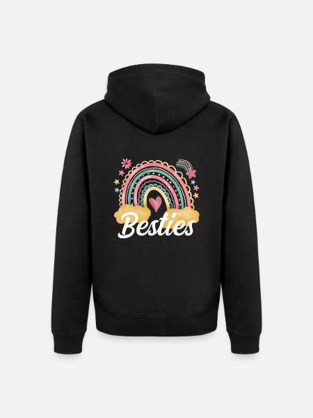 Besties - Unisex Premium Organic Zip Hoodie - black