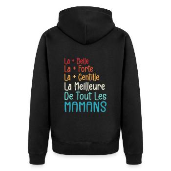 La Meilleure de Toutes Les Mamans | Maman Cadeau - Veste à capuche bio Premium Unisexe - noir - Dos - Nico (187cm)