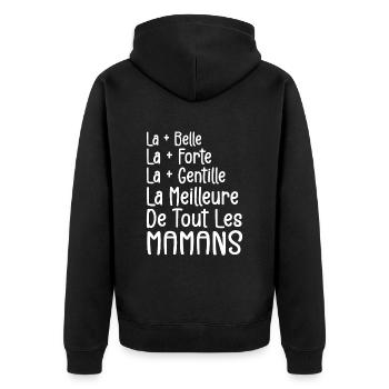 La Meilleure de Toutes Les Mamans | Maman Cadeau - Veste à capuche bio Premium Unisexe - noir - Dos - Nico (187cm)