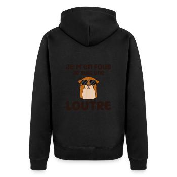 Je M'en Fous Je Suis Une Loutre Cadeau - Veste à capuche bio Premium Unisexe - noir - Dos - Nico (187cm)
