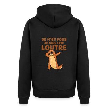 Je M'en Fous - Dabbing Loutre - Dab Dance - Veste à capuche bio Premium Unisexe - noir - Dos - Nico (187cm)