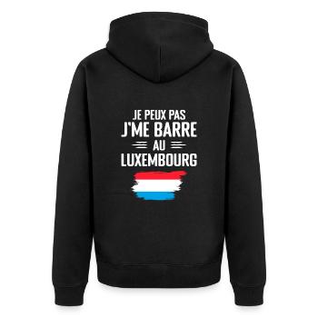 Je Peux Pas J'me Barre Au Luxembourg - Veste à capuche bio Premium Unisexe - noir - Dos - Nico (187cm)